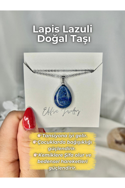Elifsu Jewelry قلادة من حجر اللازورد الطبيعي