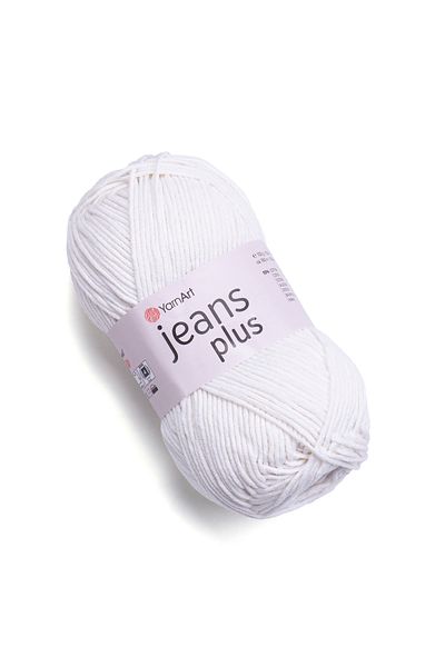 Yarnart Jeans Plus - Χειροποίητο νήμα πλεξίματος Λευκό-01