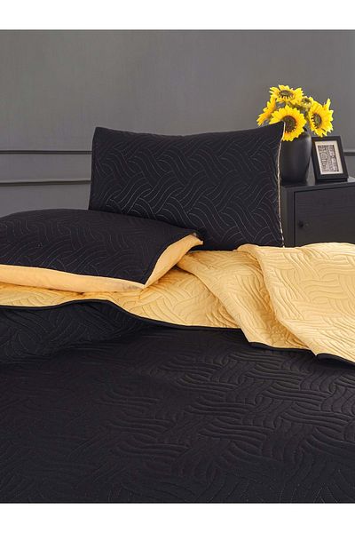 Colors Dilara Single Bedspread Set - 160*240 Black/Yellow