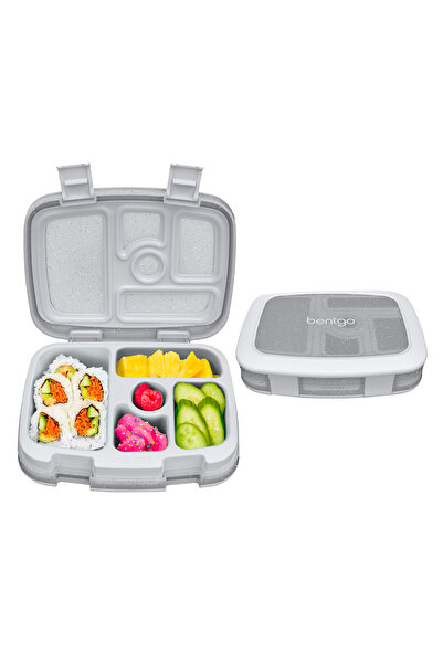 Bentgo - صندوق غداء للأطفال مكون من 5 أقسام - فضي