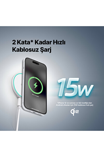 Ttec AirCharger M Pro Qi2/MagSafe Özellikli 15W iPhone/Android Kablosuz Hızlı Şarj Aleti