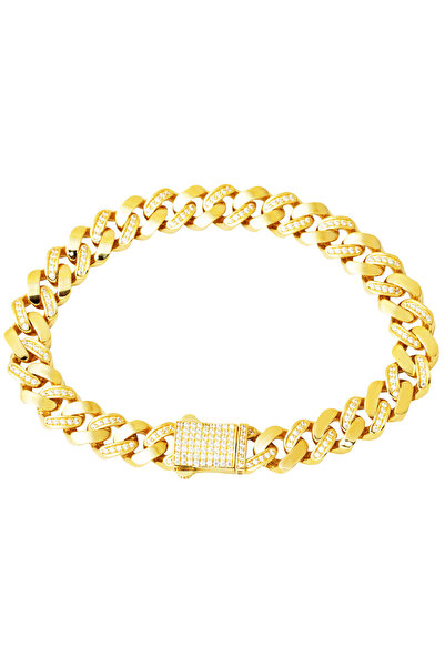 Bilezikci Sıra Taşlı İtalyan 14 Ayar Gurmet Bileklik