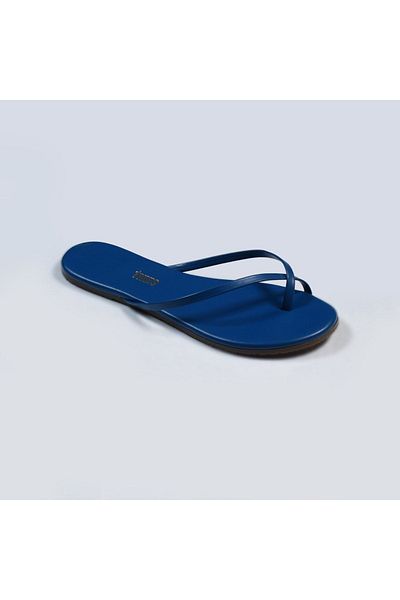 Tkees Women's Petrol Blue Cross Stylish Daily Flip Flops