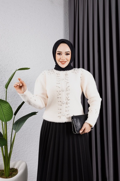 PİNK FLY Pearl Stone Detailed Bearded Kitchery Bluz