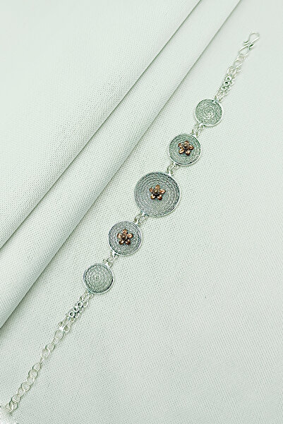 Güzel Gümüşçülük 925 Ayar Gümüş Mardin Midyat Telkari El İşi Çiçek Desenli Ka...