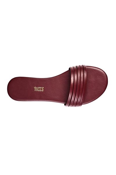Tkees Women's Burgundy Flat Strap Daily Stylish Slippers