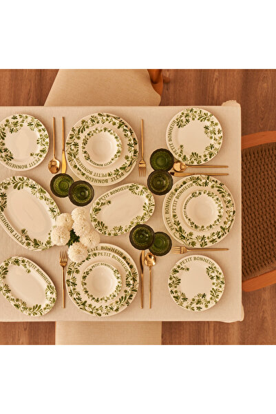 Bella Maison Petit Bonheur Porselen 44 Parça Yemek Ve Kahvaltı Takımı Yeşil