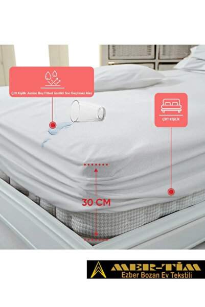 mer-tim ezberbozan ev tekstili Saltea dublă Jumbo Mer-tim, elastică, rezistentă la lichide, 200x200