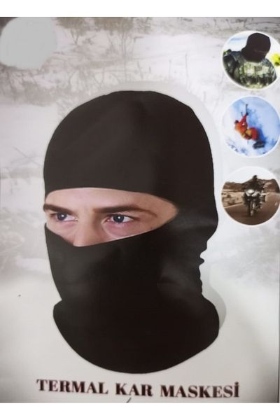 Kezban Tekstil Black Unisex Winter - Thin Windproof Thermal Snow Mask Balaclava Ski Motorcycle Helmet Beanie