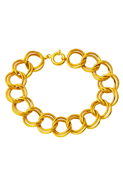 Bilezikci Burgu Halkalı Samanyolu Altın Bileklik 14 Ayar