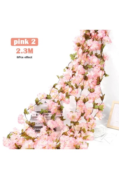 YAPAY ÇİÇEK DERYASI Yapay Kiraz Çiçeği SakuraACIK PEMBE Salıncak Süsleme Vitr...