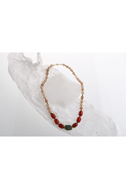 OSMANLI DOĞAL TAŞ Peru, Akik Güneş Taşı Doğal Taş Kolye