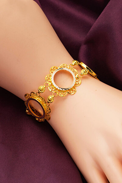 Bilezikci 14 Ayar 5 Çeyreklik Çerçeve Altın Bileklik