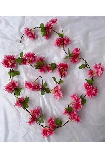 YAPAY ÇİÇEK DERYASI Yapay Kiraz Çiçeği SakuraKOYU PEMBE Salıncak Süsleme Vitrin Dekoru