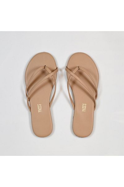 Tkees Flip-flops de zi cu zi, cu bandă dublă, cremă, elegantă