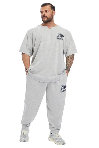 Big Sam Big Sam - 3366 Model Oversize Embroidered Rag Top T-Shirt