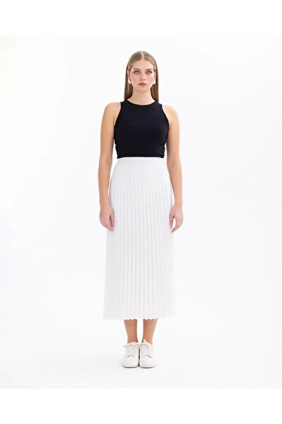 SEÇİL Women's Pleated Elastic Waist Skirt - New Selçil11242106001008