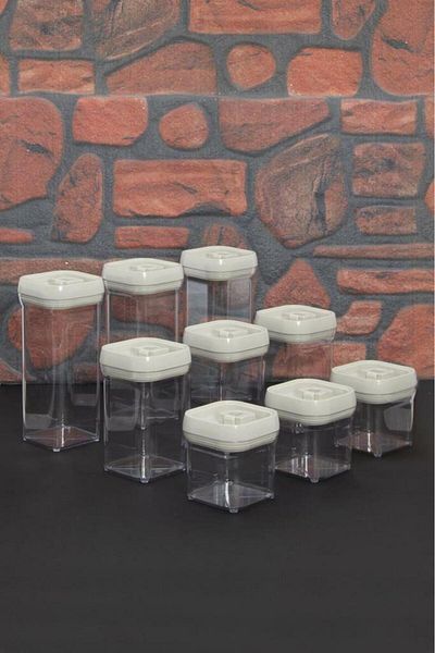 Herevin Nine Piece Storage Container Set Beige