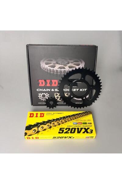 DID SET DID BAJAJ PULSAR NS 200 ZİNCİR DİŞLİ SETİ (2014-2023) X-RİNGLİ ZİNCİR (GOLD RENK)