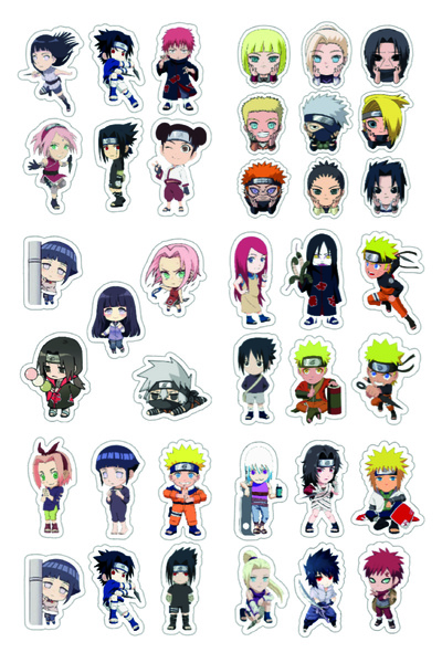 nihonwosekai مجموعة ملصقات ناروتو أنيمي الصغيرة