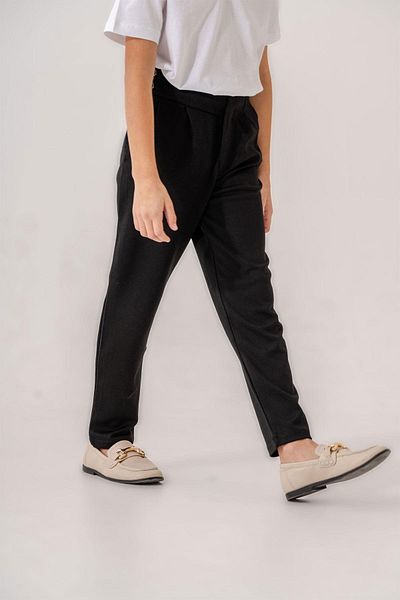 Trend Baby Kids Girl's Black Trousers with Belt Detail