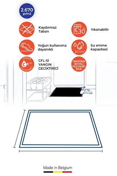 Zemincim Wash&Clean Kırmızı Kapı Önü Nem Ve Toz Alıcı Paspas