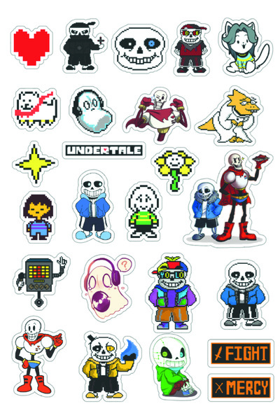nihonwosekai Undertale Anime Mini Sticker Etiket Seti
