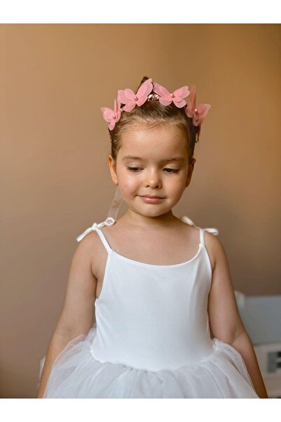 Magu مشبك تاج بناتي منقوش على شكل فراشة