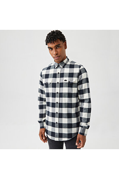 Lacoste Erkek Slim Fit Ekose Siyah Gömlek