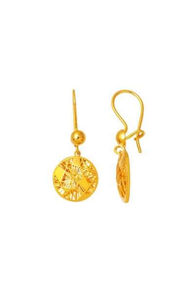 Bilezikci Işıltılı Tasarım 22 Ayar Sallantılı Küpe