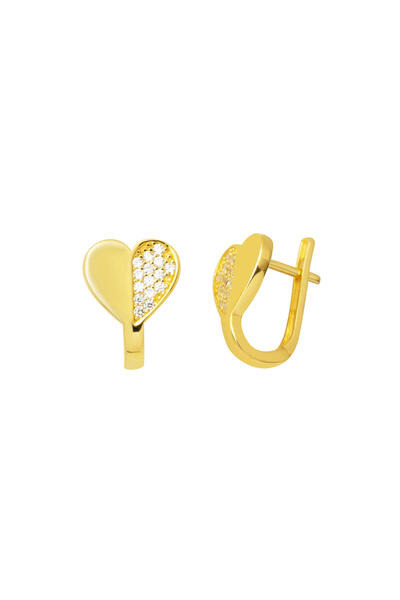 Bilezikci Kalp Tasarım Altın Küpe