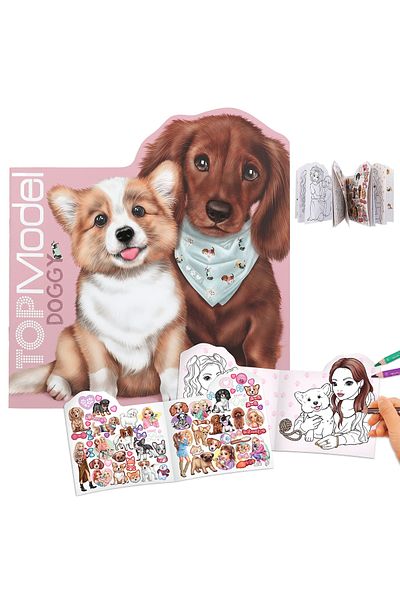 Top Model Doggy Coloring Coloring Book with Stickers