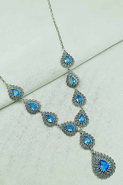 Güzel Gümüşçülük 925 Ayar Gümüş Mardin Midyat Telkari El Işi Doğal Taşlı Daml...