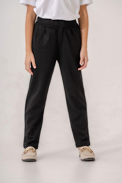 Trend Baby Kids Girl's Black Trousers with Belt Detail