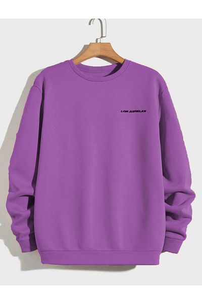 CAST COLLECTİON Φούτερ με στάμπα Unisex Grey Crew Neck Los Angeles