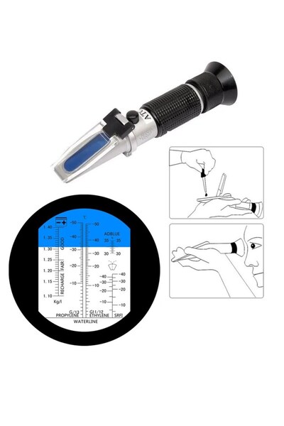 TEKNO İSTANBUL Adblue ve Antifriz Refraktometresi (Adblue, Etilen Glikol, Propilen Glikol, Akü sıvısı ve Cam Yıkama