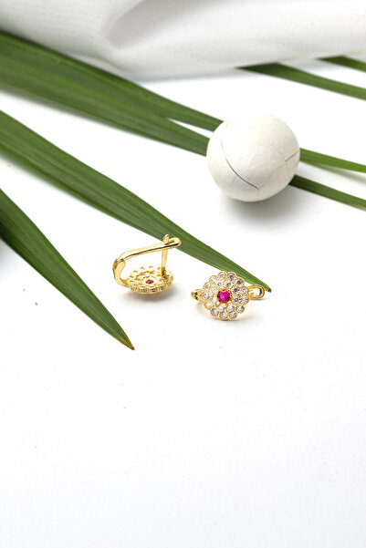 Bilezikci Çiçekli 14 Ayar Altın Çocuk Küpesi