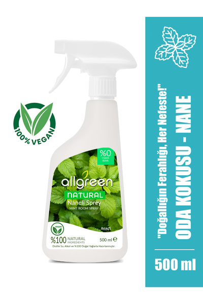 Allgreen Doğal Nane Kokulu Oda Kokusu Sprey – %100 Bitkisel, Ferahlatıcı ve Y...