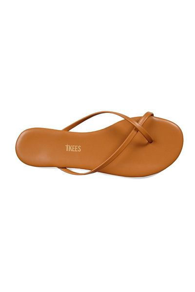Tkees Women's Tan Cross Stylish Daily Flip Flops