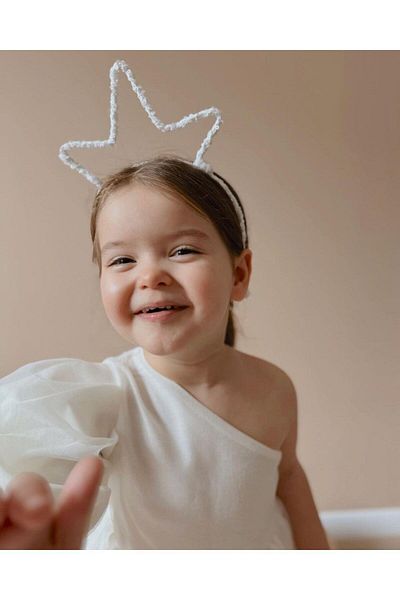 Magu Star Patterned Girl's Party Crown Buckle