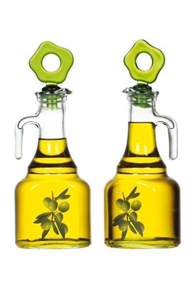 Herevin زيت زيتي مزدوج منقوش بالزيتون بمقبض 275 سم مكعب