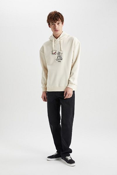 DeFacto New Year's Themed - Comfortable Fit Hooded Sweatshirt A9202Ax23Wn