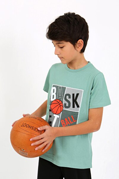 Akbeniz Erkek Çocuk Kısa Kol Penye Pijama Takım 20758 SuYeşili