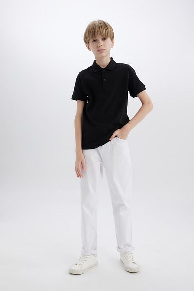 DeFacto Red Pique Polo T-Shirt for Boy's Day April 23 - Short Sleeve K1689A624SM