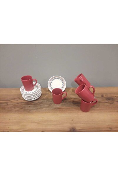 Keramika KERAMİKA KAHVE FİNCAN TAKIMI DUBLE TÜRK KAHVESİ 6 KİŞİLİK 12 PARÇA