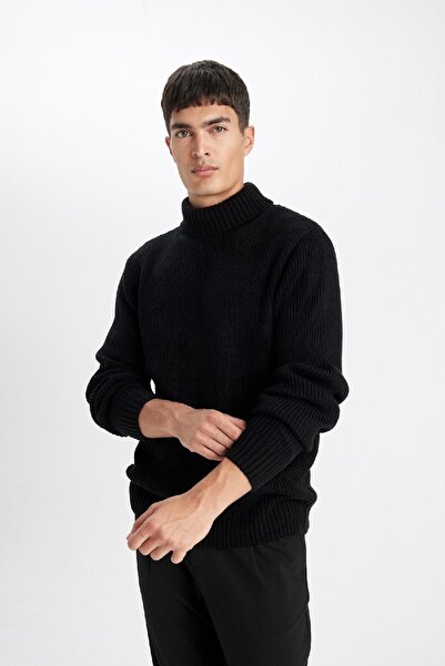 DeFacto Standard Fit Normal Cut Half Turtleneck Basic Plain Knitwear Pullover A9517ax24wn