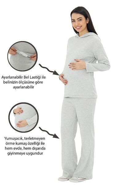 Luvmabelly - Myra9610 - Knitted Maternity Bottom Top Set