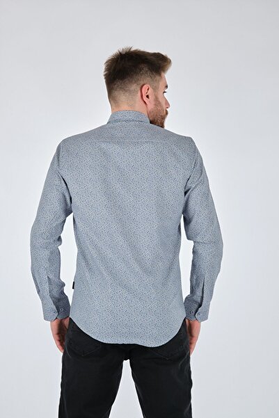 Ecer Чоловіча сорочка з довгими рукавами та мінімалістичним візерунком - Повсякденна та ділова