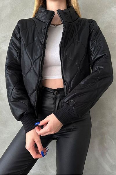 TOPSHOW Shiny Quilted Coat