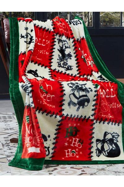 Dolce Bonita Home Wellsoft 3D Tv Blanket 100X170 Holly Jolly Red